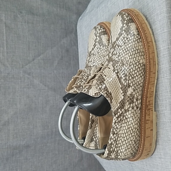 AGL Attilio Giusti Leomruni Oxfords Shoe  Snake Print Leather cork platform 41 - Picture 5 of 14